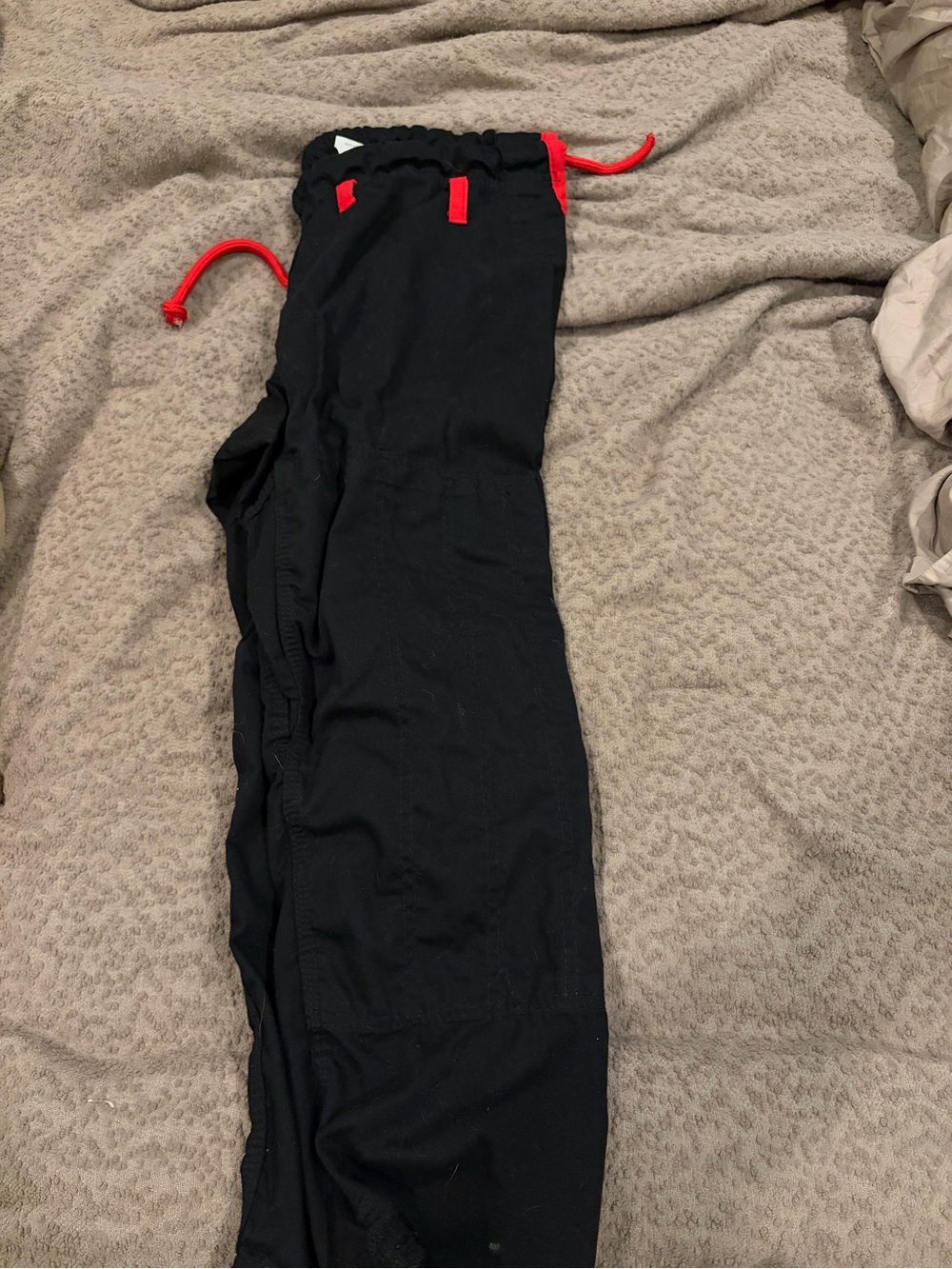 Black Men's Martial Arts Jacket&Pant with Red Accent - Picture 2 of 2